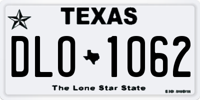 TX license plate DLO1062