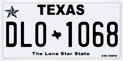 TX license plate DLO1068