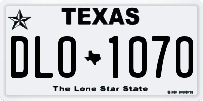 TX license plate DLO1070