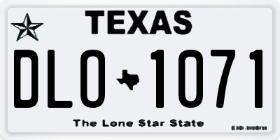 TX license plate DLO1071