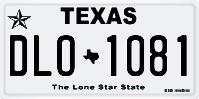 TX license plate DLO1081