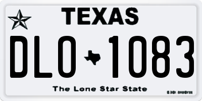 TX license plate DLO1083