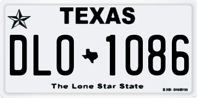 TX license plate DLO1086