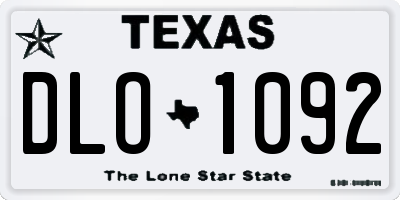 TX license plate DLO1092