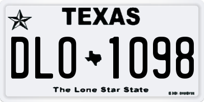 TX license plate DLO1098