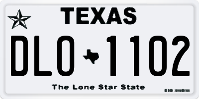 TX license plate DLO1102