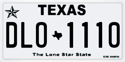 TX license plate DLO1110