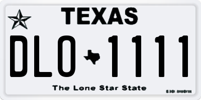 TX license plate DLO1111