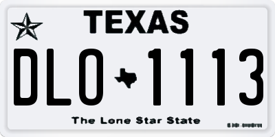 TX license plate DLO1113