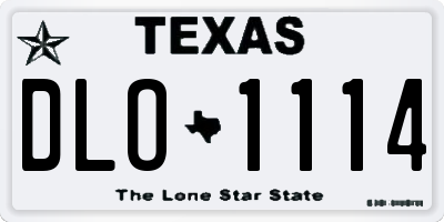 TX license plate DLO1114