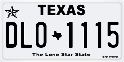 TX license plate DLO1115