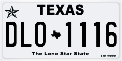 TX license plate DLO1116