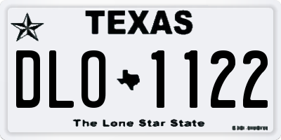 TX license plate DLO1122