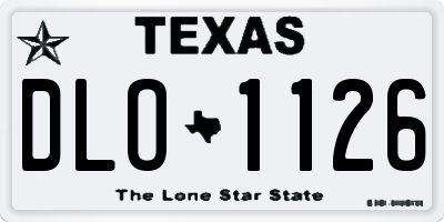 TX license plate DLO1126