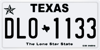 TX license plate DLO1133