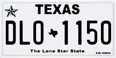 TX license plate DLO1150