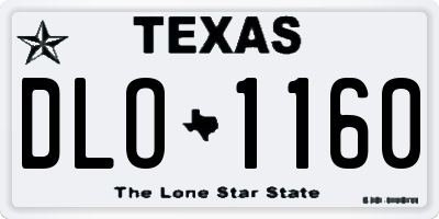 TX license plate DLO1160