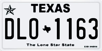 TX license plate DLO1163