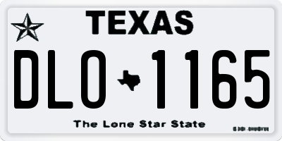 TX license plate DLO1165