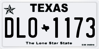 TX license plate DLO1173