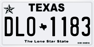TX license plate DLO1183