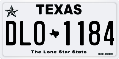 TX license plate DLO1184
