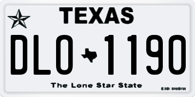 TX license plate DLO1190