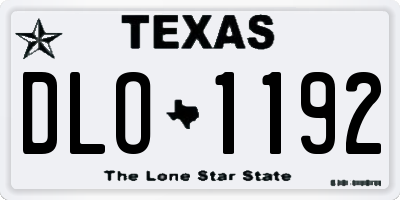 TX license plate DLO1192