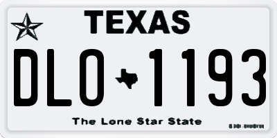 TX license plate DLO1193