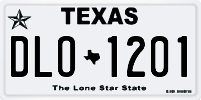 TX license plate DLO1201