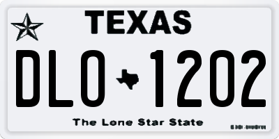 TX license plate DLO1202