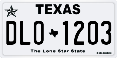 TX license plate DLO1203