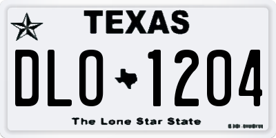 TX license plate DLO1204