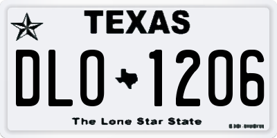 TX license plate DLO1206