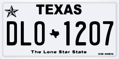 TX license plate DLO1207