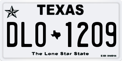 TX license plate DLO1209