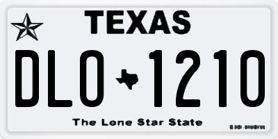 TX license plate DLO1210