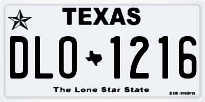 TX license plate DLO1216