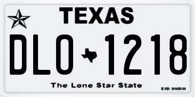 TX license plate DLO1218