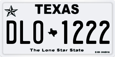 TX license plate DLO1222