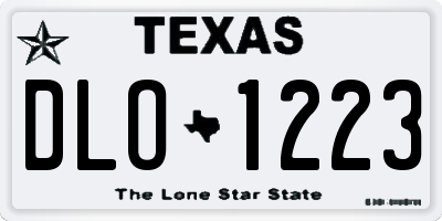 TX license plate DLO1223