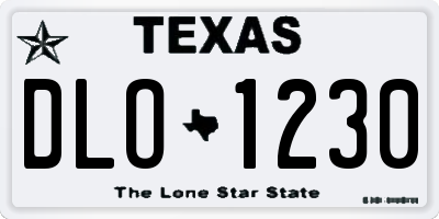 TX license plate DLO1230