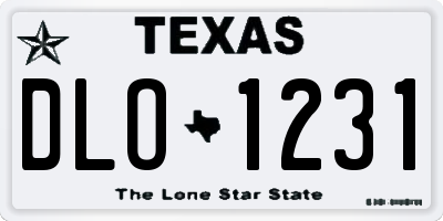 TX license plate DLO1231