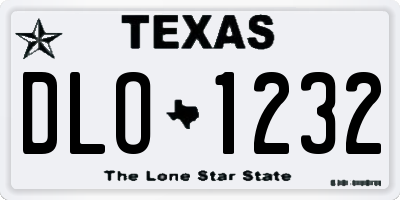 TX license plate DLO1232