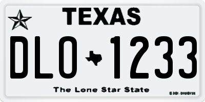 TX license plate DLO1233