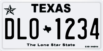 TX license plate DLO1234