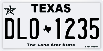 TX license plate DLO1235