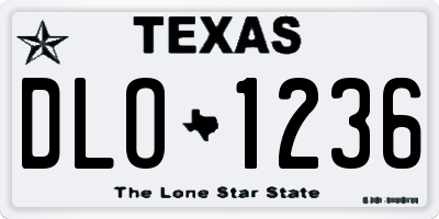 TX license plate DLO1236