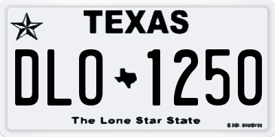 TX license plate DLO1250