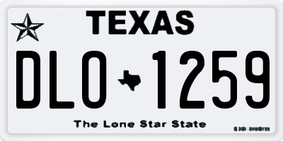 TX license plate DLO1259